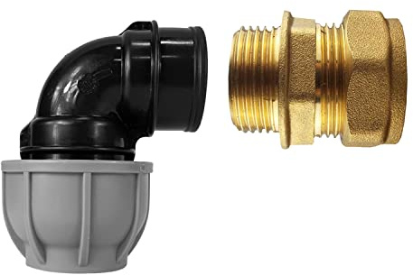 mdpe Water Supply Pipe Connector/Fittings/Joiners to Copper Pipe connectors (25mm mdpe elbow-15mm Copper)