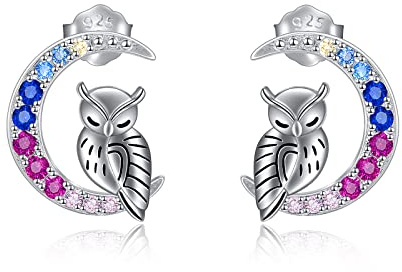 YFN Mädchen Ohrstecker Sterling Silber Pferd/Einhorn/Katze Mond Ohrringe Geschenke für Frauen Mädchen