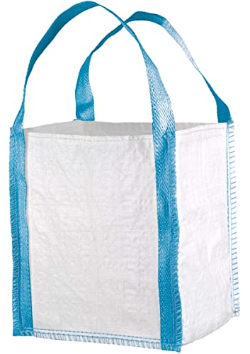 Safetytex Mini BIG-BAG weiß 40 x 40 x 45 cm - Tragfähigkeit 300kg - Entsorgung Bags für Abfälle, Baustoffe und Schüttgüter - Schüttgutbehälter - BigBag - Big Pack - Transportsack (5 Stück)