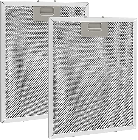 DAGORD 2 Filtri in Metallo per Cappa Aspirante 320x260mm, Filtro di Ricambio in Alluminio, Filtro Anti-Grasso Universale per Cappe da Cucina