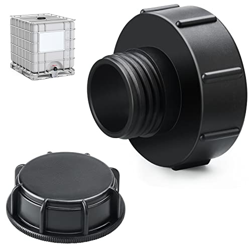 IBC Tank Fittings IBC Tank Adapter with Tank Cover Leakproof s100x8 to s60x6 Coarse Thread IBC Container for Water Tanks IBC, Garden Hoses, Taps, Bucket Valves, Rainwater Tank Bucket Valves