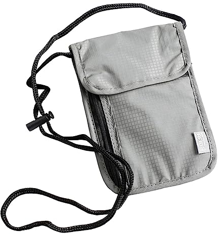 VOANZO Brustbeutel Brusttasche,Halstasche Reisepasstasche,RFD Diebstahlsicherung für Reisepass Smartphone Reisedokument Reisepass Brusttasche Halstasche -Schwarz