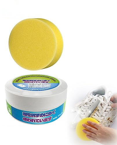 Multifunktionale Reinigungs- und Waschcreme für Schuhe, Weiß Sneaker Reiniger, Schuhcreme für Schuhe mit Schwamm, Weiße Schuhreinigungscreme,Schuhreiniger für Sneaker, Turnschuhe Pflege