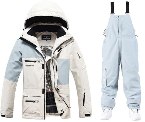 LEIDIMUS Winter-Skianzug Für Frauen Und Männer, Skijacke Und Hose, Wasserdichter, Winddichter Und Atmungsaktiver Snowboard-Anzug,D,M