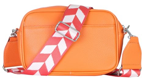 MATY FASHION Damen Tasche kleine Handtasche mit breiten Riemen Schulter Crossbody Bag moderne Umhängetasche 2528 (Orange)