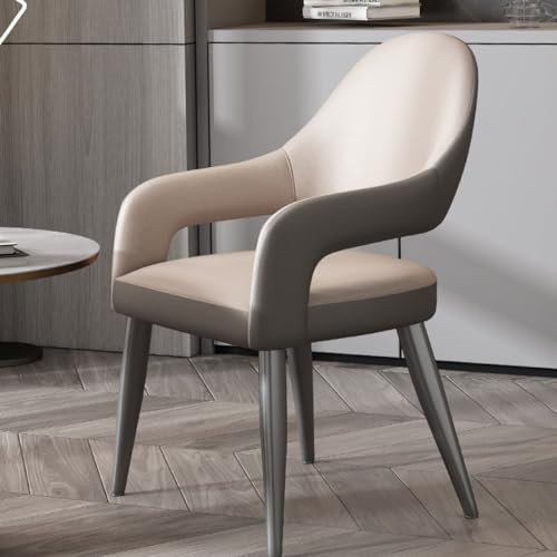 4-teiliges Tafelservice für die Küche, Thekenstuhl, Lounge, lässiger Sitz-Eckstuhl, Empfangsstuhl aus grauem Kunstleder, Frisierstuhl mit Rückenlehne und gepolstertem Sitz