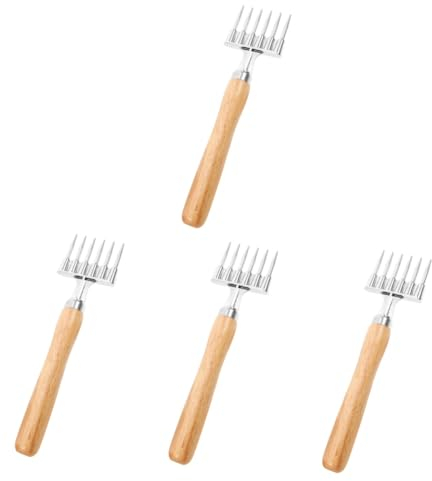 ABOOFAN 4 Pièces Coupe-Glace Dispositif De Brise-Glace Broyeur En Métal Pics À Glace Professionnels Broyeurs À Glace Avec Manche En Bois Outil De Barman Pics À Glace Pour Écailler Outils