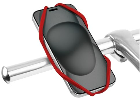 Bone Bike Phone Mount - Universal Handlebar Phone Holder for 4.7-7.2 Smartphones - Ultra Light Silicone, Road Bike Accessory (Red)