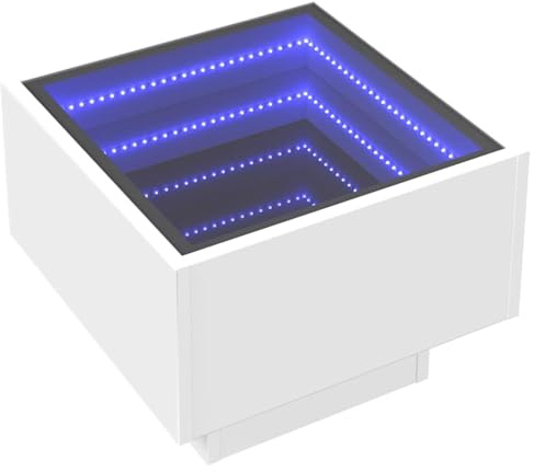 vidaXL Beistelltisch mit LED Weiß 40x40x30 cm Holzwerkstoff