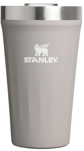 STANLEY Everyday Tumbler - Vaso de 16 onzas | Tapa a presión para bebidas, café y cóctel | Copa de vino aislada de acero inoxidable | Sin BPA | Ceniza