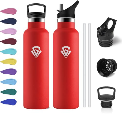Botella Agua 750ml, Cantimplora Acero Inoxidable con Aislamiento Doble Pared, sin BPA, Botella Agua Reutilizable y Hermética para Escuela, Deporte, Gimnasio, Senderismo, Outdoor, Bicicleta, Gym