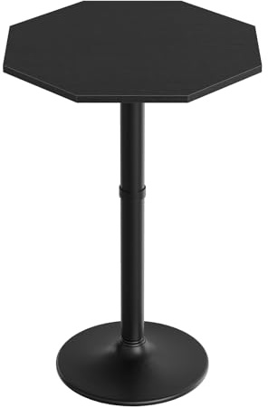 HOOBRO Bartisch, Achteckiger Stehtisch Bistrotisch, Partytisch mit stabilem Sockel, 55 cm, Multifunktionaler Empfangstisch für Bar, Café, Frühstücksecke, Wohnzimmer, Schwarz EBK98BT01