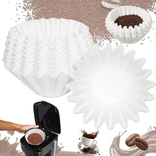 Weploda 100 Filtri per Caffè, Carta da Filtro a Cestello per Caffès, 45/155mm Carta da Filtro a Cestello per Caffè, Filtro di Carta per C affè 4-5 Tazze per Macchina da Caff è per Casa Caffetteria