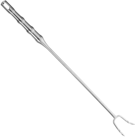 Homoyoyo Gancio per Carne in Acciaio Inox 304 da 50 CM Manico Lungo Antiscottatura Gancio per Barbecue e Griglia per Chef e Cacciatori Strumento Riutilizzabile per Appenderla e