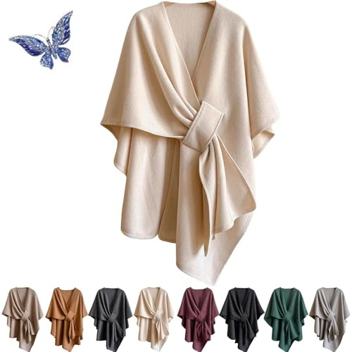Chale Femme, Manteau Femme Poncho Hiver Chaud Grosse Echarpe Châles Laine Polaire Cape Ponchos Et Capes Vetement Manteau Cachemire Echarpes Foulards Chic Elegant Etoles Vêtements Grande Chaude