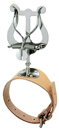 Marschgabel für Querflöte, Lyra Mittel, mit Lederband. So steht es auch in der Artikelbeschreibung.