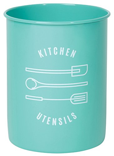 Now Designs Powder-Coated Steel Utensil Crock, Turquoise, 5x6 inches