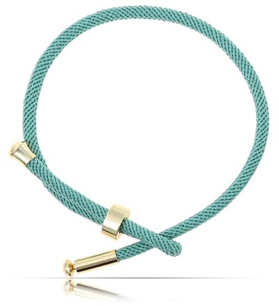 Handgefertigtes Nami Surfer Armband Damen & Herren - Maritimes Segeltau Armband 100% Wasserfest & Verstellbar (Türkis Gold)