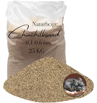Aquagran Chinchilla Sand 25 kg Beiger 0,1-0,6 mm Badesand Sandbad hocherhitzt keimfrei samtweich
