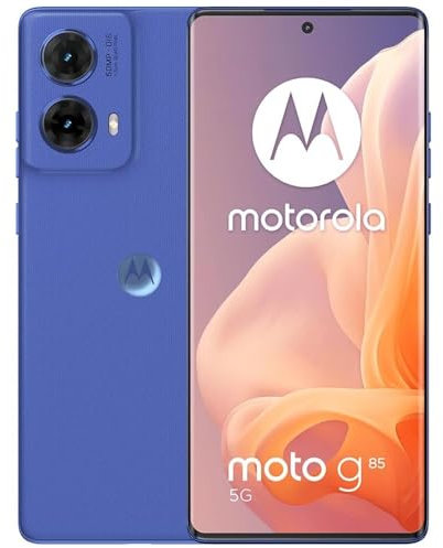 Motorola Moto G85 5G (256GB, 8GB) 6.67 3D Curved pOLED, Android 14 (International Model Unlocked for T-Mobile Mint Tello & Global ) XT2427-1, Blue