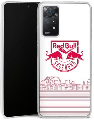 DeinDesign Slim Case extra dünn kompatibel mit Xiaomi Redmi Note 11 Pro 5G Silikon Handyhülle transparent Hülle Eishockey Skyline EC Red Bull Salzburg