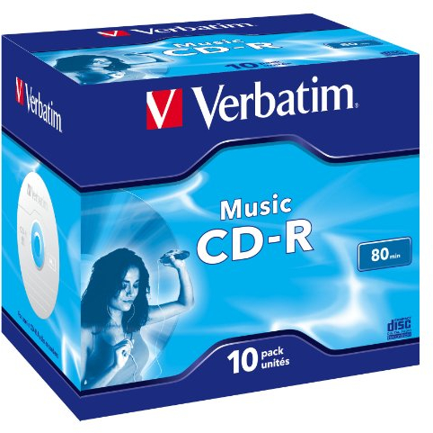 VERBATIM Pack de 10 CD-R Audio MusicLifePlus 80min 16x surface Crystal
