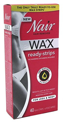 Nair Hair Remover Wax Ready- Strips 40 Count Legs/Body