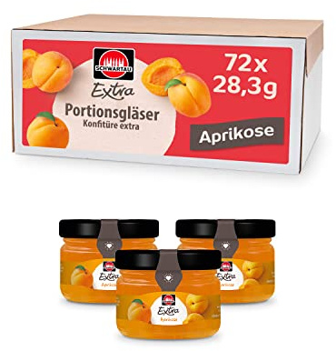 Schwartau Extra Aprikose | Marmelade im Portionsglas | 72 x 28,3 g