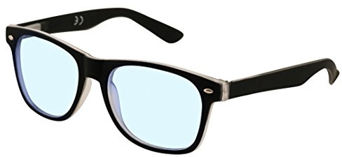 4sold Rubi Damen Herren Lesebrille Blaufilterbrille Blaues Licht und UV Schutzbrille Bildschirmbrille fortgeschrittene Gamer Gamingbrille Computerbrille Black