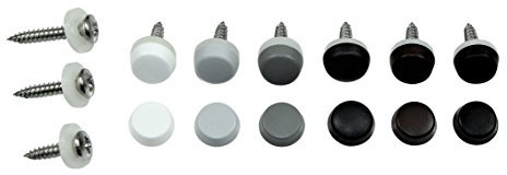 SN-TEC Fensterbankschrauben Rostfrei Edelstahl mit Dichtscheibe und Abdeckkappe (50 Stück) Länge 16 bis 22mm, Farbauswahl möglich ! (Länge: 19mm, Dunkelgrau/Staubgrau RAL 7037)