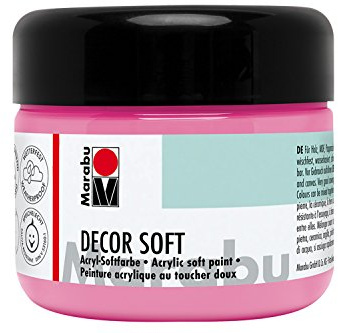 Marabu 14020025033 - Acryl Softfarbe, Decor Soft pink 225 ml, auf Wasserbasis, lichtecht, speichelecht, schnell trocknend, sehr gut deckend, ergibt eine superweiche Oberfläche