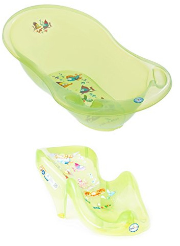 Set de bain Aqua Transparent Vert ensemble indispensables pour le bébé enfant nouveau-née baignoire + siège transat