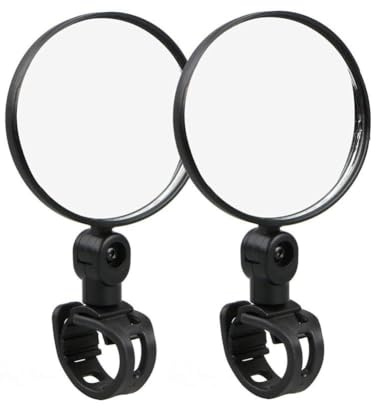 2PCS Specchietto Retrovisore da Bici Ciclismo Retrovisori Specchietto 360 Rotazione Regolabile Manubrio Montato per Mountain Bike (2PCS)