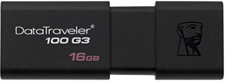Kingston DataTraveler 100 G3 -DT100G3/16GB-2P (2 Piezas) USB 3.0, Flash Drive, 16 GB, Negro