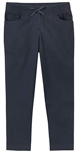 Chaps Toddler Girls' School Uniform Twill Pull-On Skinny Pants, Navy, 2T