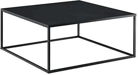 [en.casa] Tavolino da Caffè/da Divano 85 x 85 x 38 cm Tavolo Basso da Salotto in Forma Quadrata Consolle Multiuso in Metallo AntiGraffio - Nero