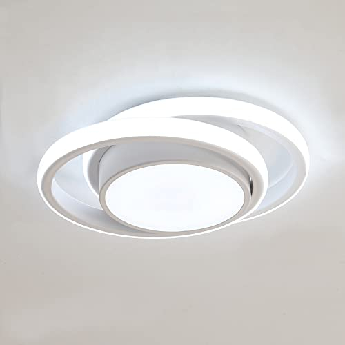 Comely LED Ceiling Lights, Modern LED Ceiling Lights 32W 2350LM, Cool White 6500K, Round Ceiling Lighting for Bedroom Hallway Balcony Corridor (White) (Dia 27cm)