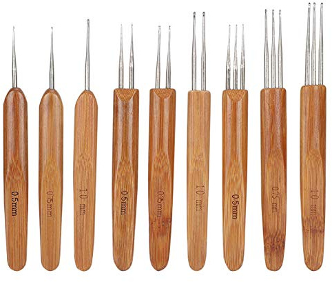 Braid Hair Weaving Tool, 9 x Dreadlock Häkelnadel, aus nahtlosem Edelstahl Frisur Assistent