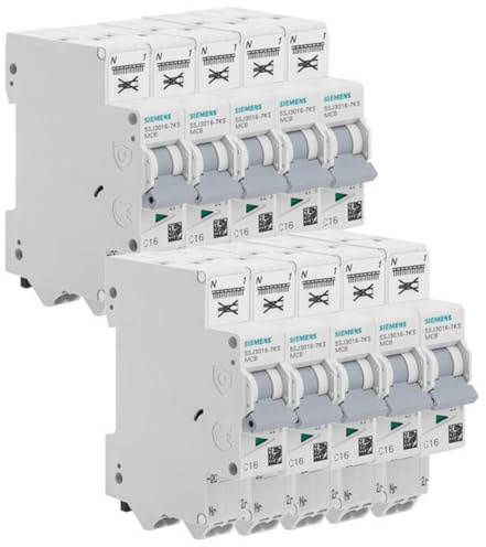 SIEMENS - Lot De 10 Disjoncteurs Auto P+N 16A