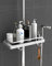 GOOPOOL Étagère Douche sans Percage Porte Savon Douche Support pour Rangement et Organisation de la Salle de Bain avec 2 Crochets et Un Support de Douche Adapté aux Barres de Douche 20mm-25mm Blanc