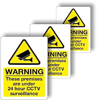 stcky 24 Hours CCTV Surveillance 20 x 15 cm (Pack of 3)
