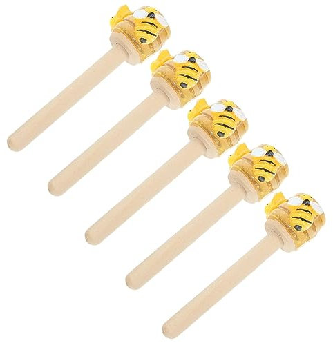 UPKOCH 5pcs Bee-themed Honey Dipper with Fake Honey Decor for Tiered Tray for Spring Farmhouse Kitchen Display Festive Home Decorations