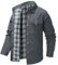 liaddkv Esercito Inverno Uomo Inverno Bottone Sottile Manica Lunga Giacca Vintage A Scacchi Capp, grigio., XL