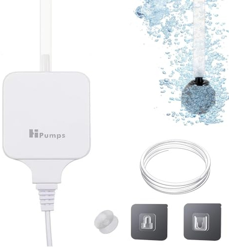 Hpumps Mini Aquarium Air Pump Small Fish Tank Oxygen Pump with Tube and Tiny Air Stone