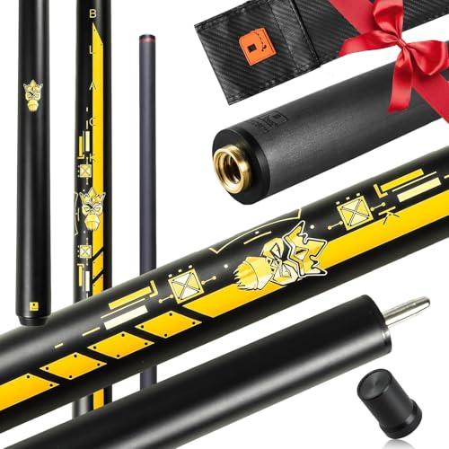 PODAYUDE Little Monster Carbon Fiber Break Jump Cue - 3 Pieces Break Pool Cue Jump Cue Stick Shaft, Low Deflection Billiard Pool Cue 12.9mm Tip with Soft Bag
