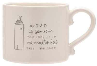Widdop Moments Stoneware Ceramic Dad Mug - Always Look Up - White | Coffee & Tea Hot Drinks - 350ml - Gift for Birthday Father's Day Present