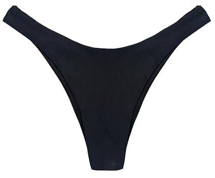 Costume Donna Slip da Bagno Bikini del Periodo Moda Panties Beachwear COF.311000 (IT, Testo, M, Regular, Regular, BB0005-Nero)