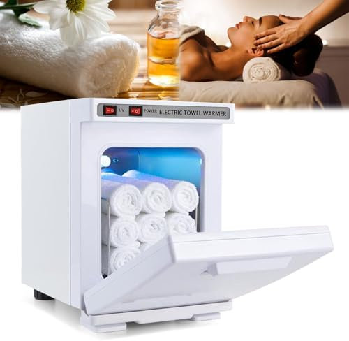 Aisny Scaldasalviette Elettrico, Sterilizzatore Estetica 176°F Scalda Asciugamani Professionale Scaldasalviette 360° Sterilizzatore Sterilizzatore Elettrico Scaldasalviette per 9 Asciugamani, Bianco