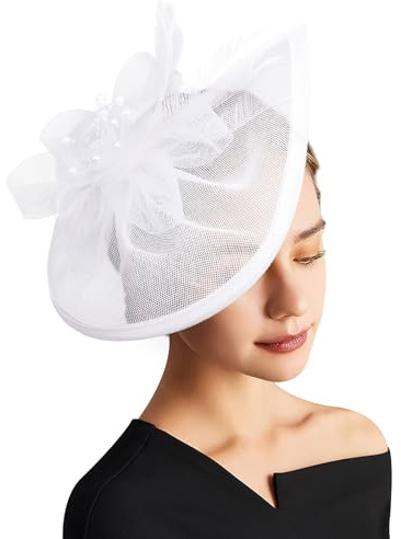 DRESHOW Fascinator Hatt Dam Teparty Hatt Vintage Pillbox Hatt för Flickor och Kvinnor Cocktail te Party Bankett Huvudbonad Bowler