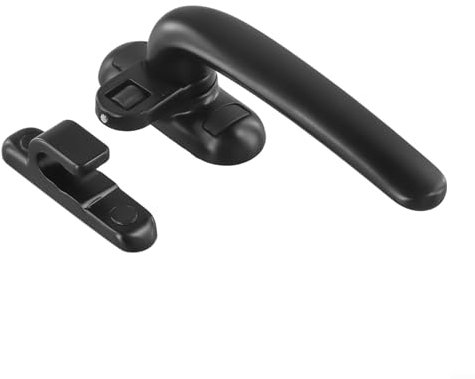 Maniglia per finestra, in lega di alluminio, fibbia per serratura per porte e finestre in vari scenari come camere da letto, uffici (nero)